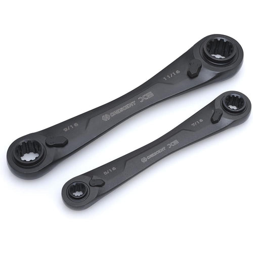 Jeu de 2 clés à cliquet SAE à cannelures en oxyde noir 4 en 1 Crescent CX6DBS2