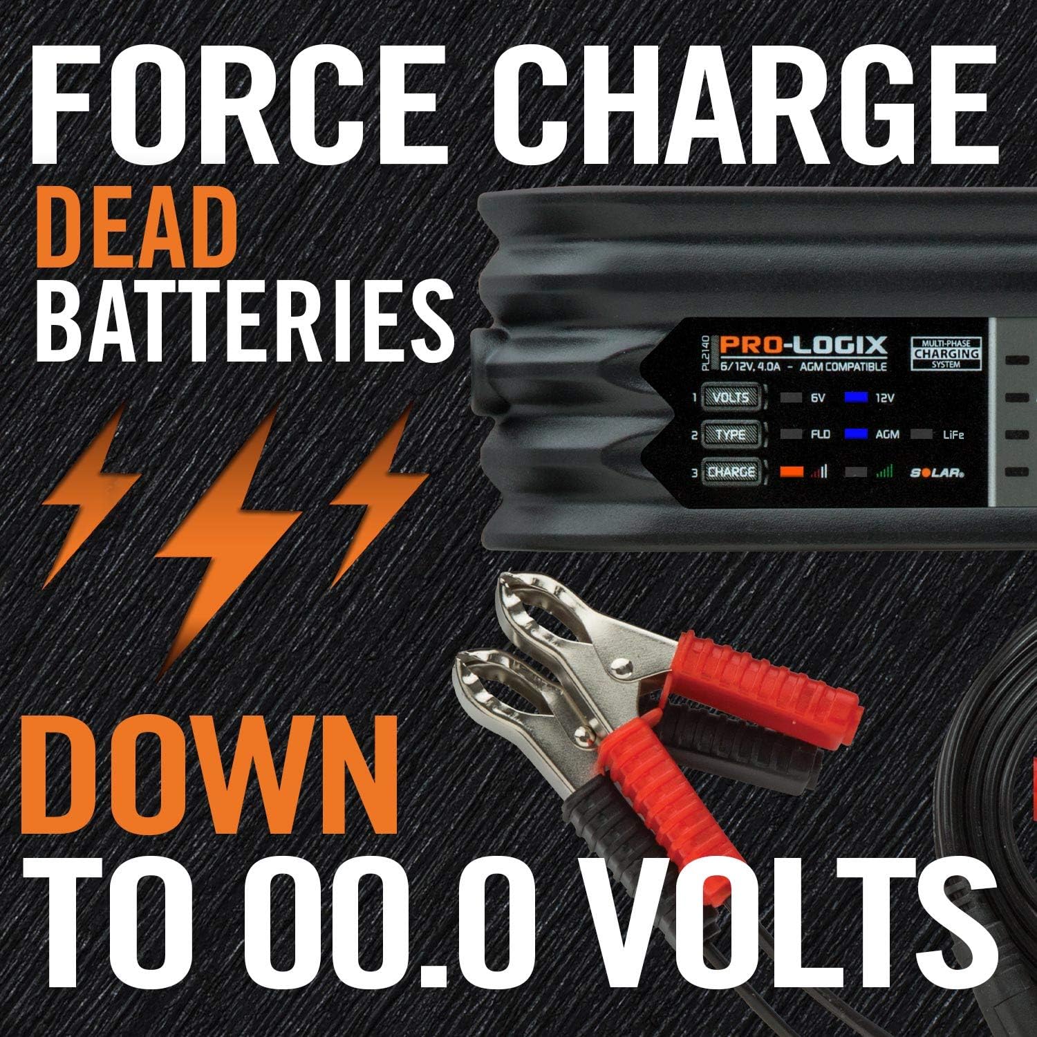 Clore Automotive PL2140 Solar 6/12 Volt 4.0 Amp PRO-LOGIX Battery Maintainer
