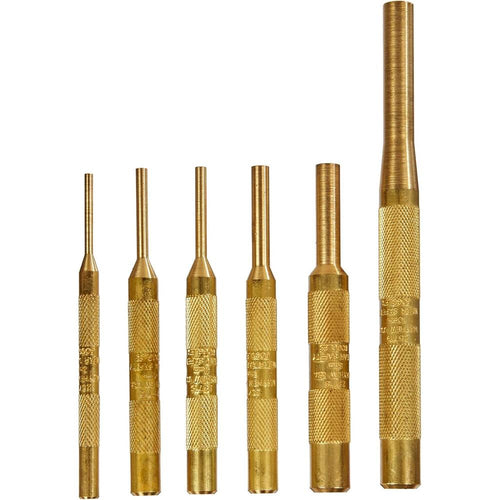 Mayhew Tools 61386 6 PC Brass Pin Punch Kit (Metric)