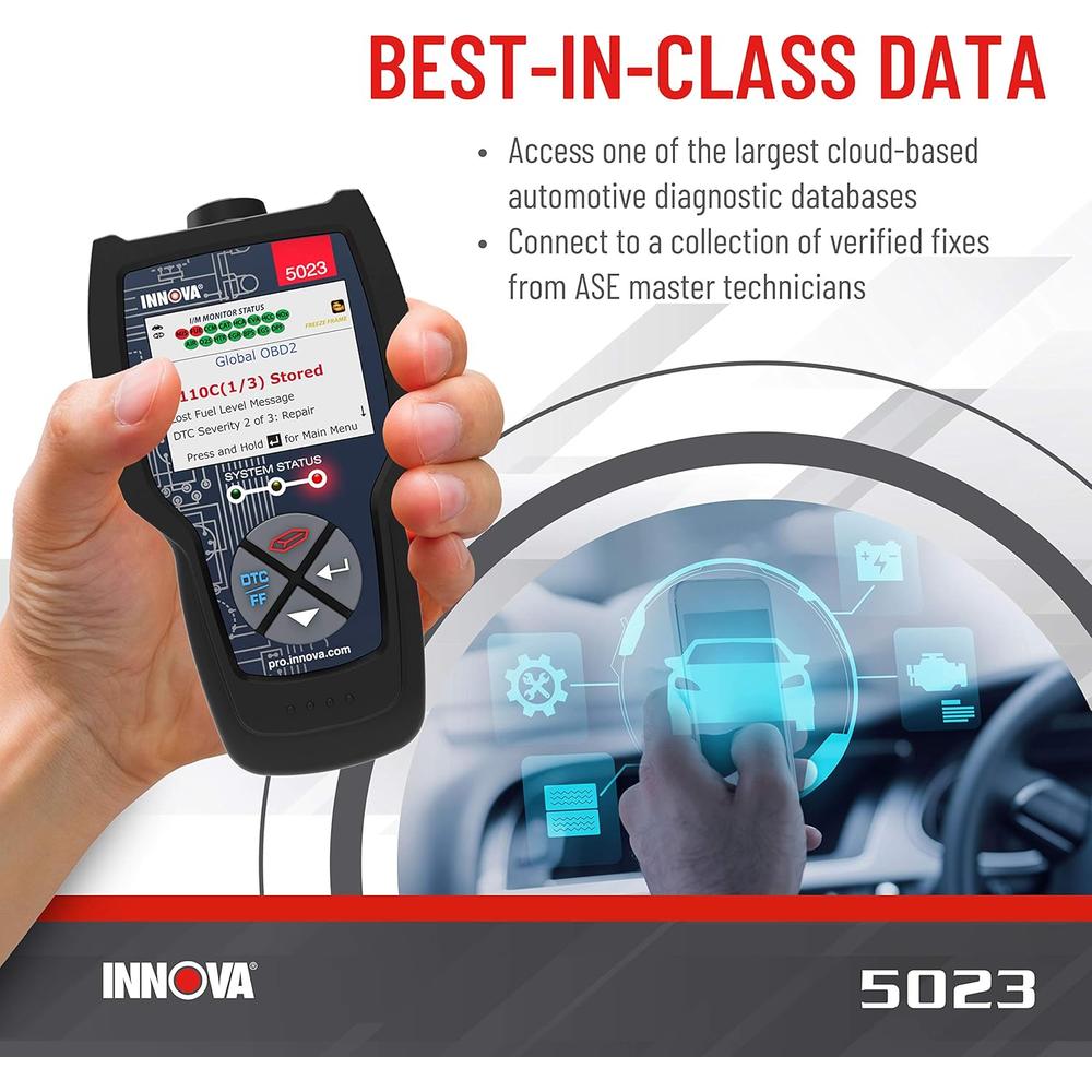 Innova 5023 Pro CarScan Code Scanner - Professional OBD2 Scanner - Smog Test Scan Tool - Multilingual Code Reader