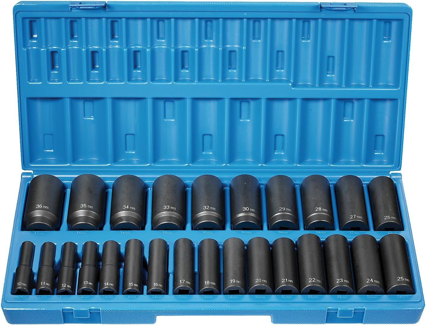 Grey Pneumatic 1726MD 1/2" Dr. 26 Pc. Deep Length Metric Set - 12 Point