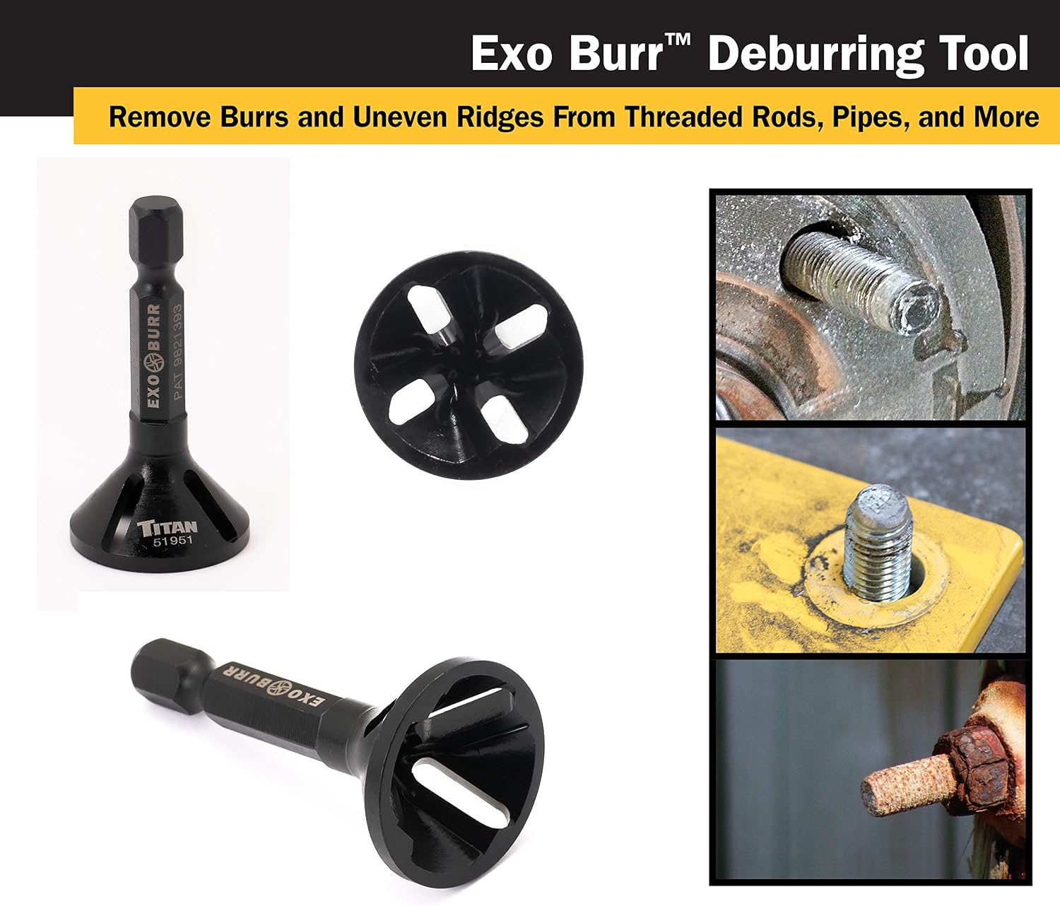 Titan Tools 51951 EXOBURR DEBURRING TOOL, 5/32" TO 7/16" (4MM-12 MM)