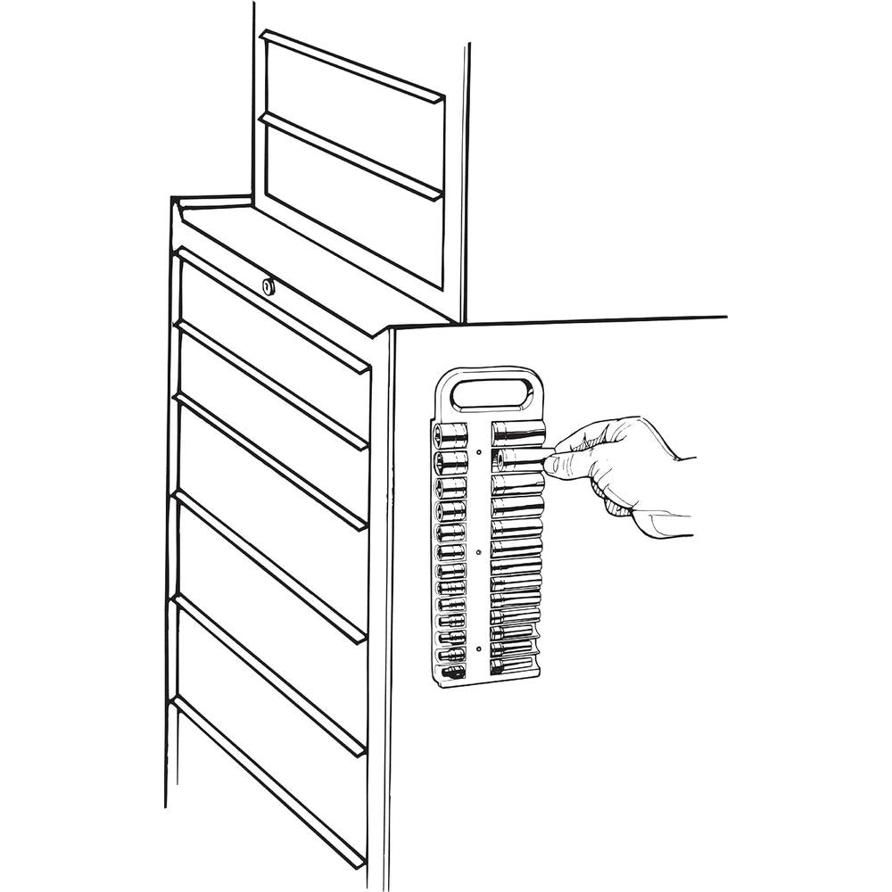 Lisle 40120 1/4 DRIVE MAGNETIC SOCKET HOLDER/RED