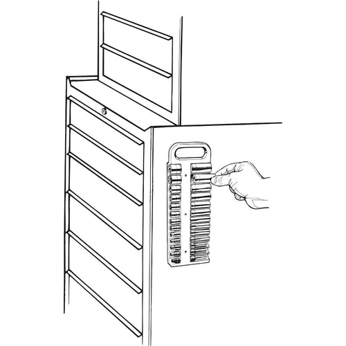 Lisle 40120 1/4 DRIVE MAGNETIC SOCKET HOLDER/RED