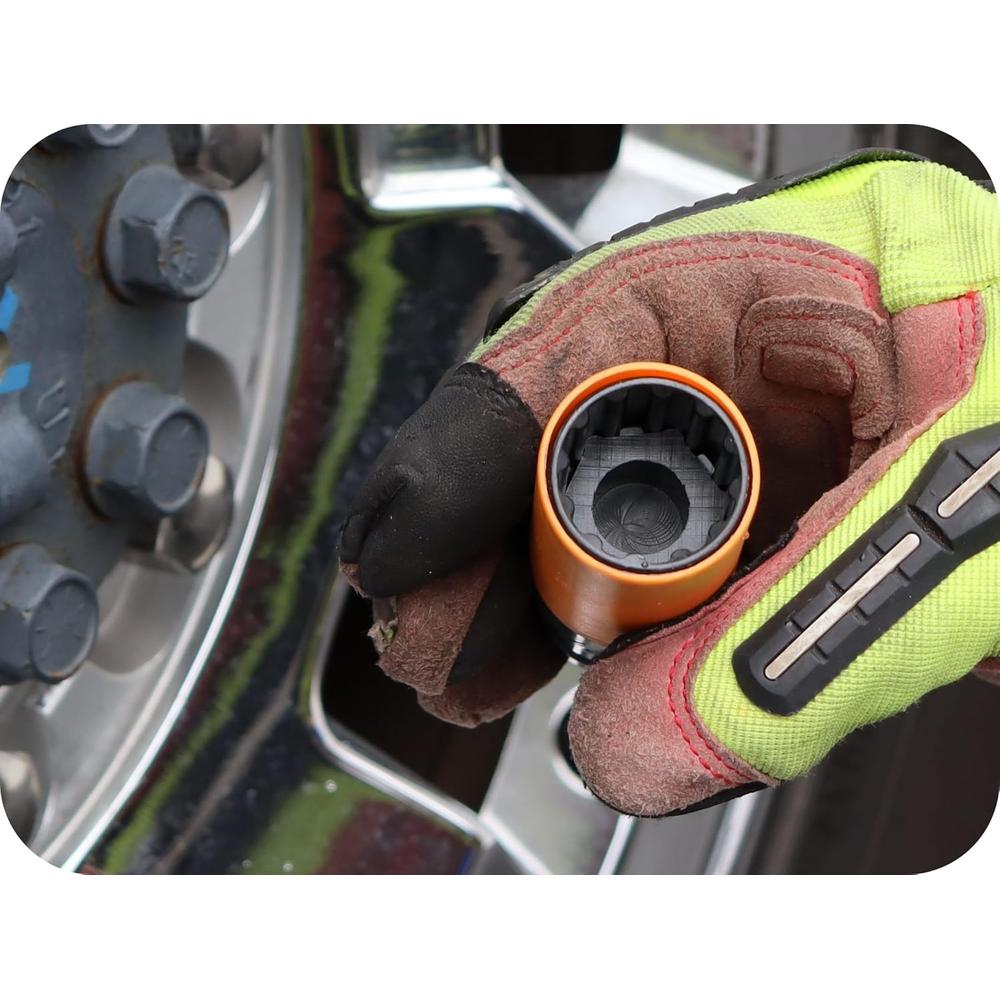 AME International 68025 3-PC 1/2" DR. SPLINE PLUS LUG NUT REMOVAL SOCKET SET FOR SUV/LIGHT TRUCKS, 22MM, 7/8", 15/16"