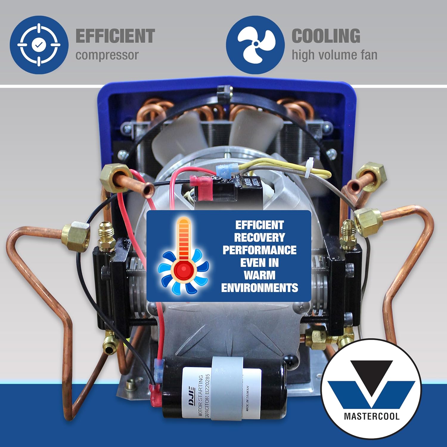 Mastercool 69372 R134A/R1234YF ENSEMBLE COMPLET DE RÉCUPÉRATION DE CLIMATISATION AVEC (2) RÉSERVOIRS DOT DE 30 LB, COMPATIBLE AVEC TOUS LES RÉFRIGÉRANTS DE CLIMATISATION, Y COMPRIS LES RÉFRIGÉRANTS INFLAMMABLES A2L ET A3
