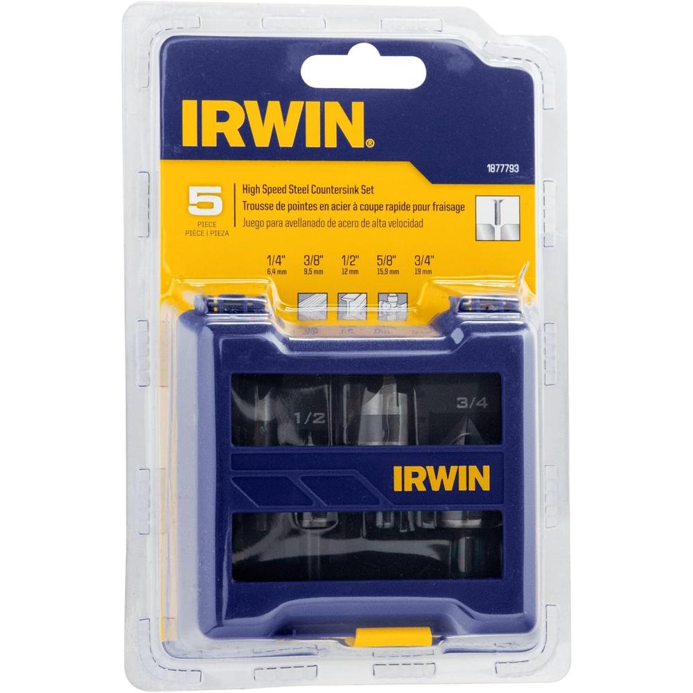 Irwin Tools 1877793 DRL BIT CNTRSINK 82' BLK OX 5PC SET DWR