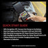 Schumacher BT-100 Battery Tester quick start guide with charging system test instructions and lifestyle photo