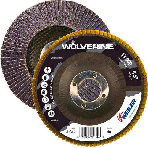 Weiler 804-31344 Disque abrasif Vortec 4-1-2 pouces Arbor 7-8 pouces (lot de 10)