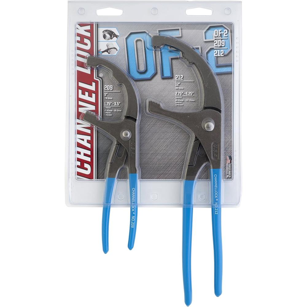 Channellock OF-2 2pc Oil Filter/ PVC Plier Set