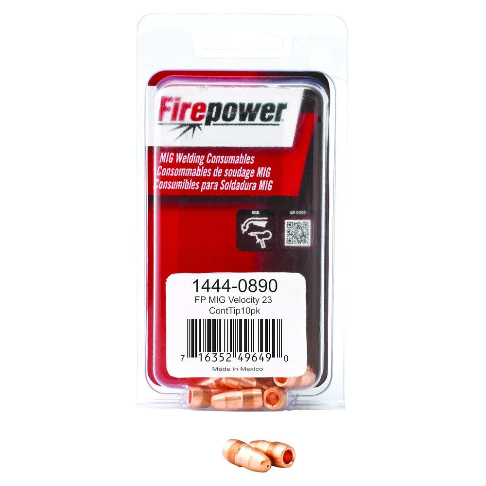 Victor 1444-0890 MIG VELOCITY 23 CONTACT TIP 10 PACK FIRE