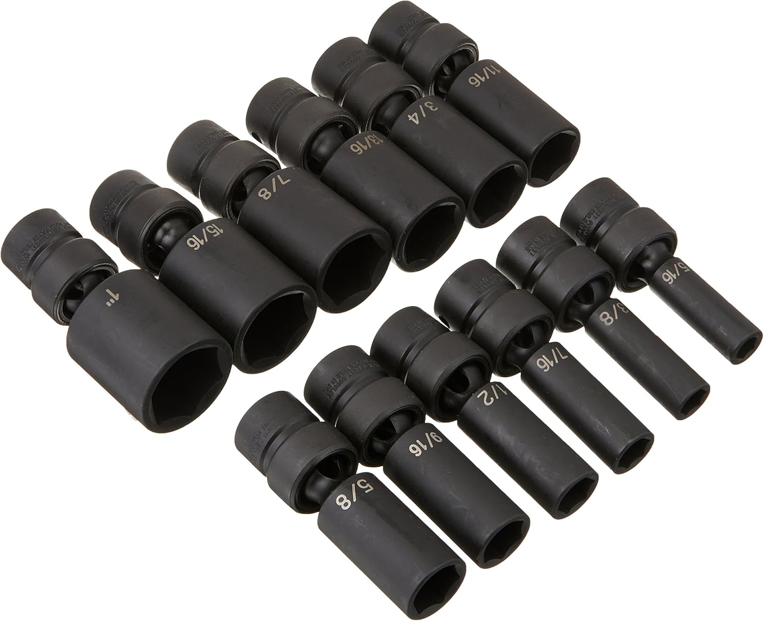 Grey Pneumatic 1212UD 3/8" Dr. 12 Pc. Deep Length Fract. Univ. Set