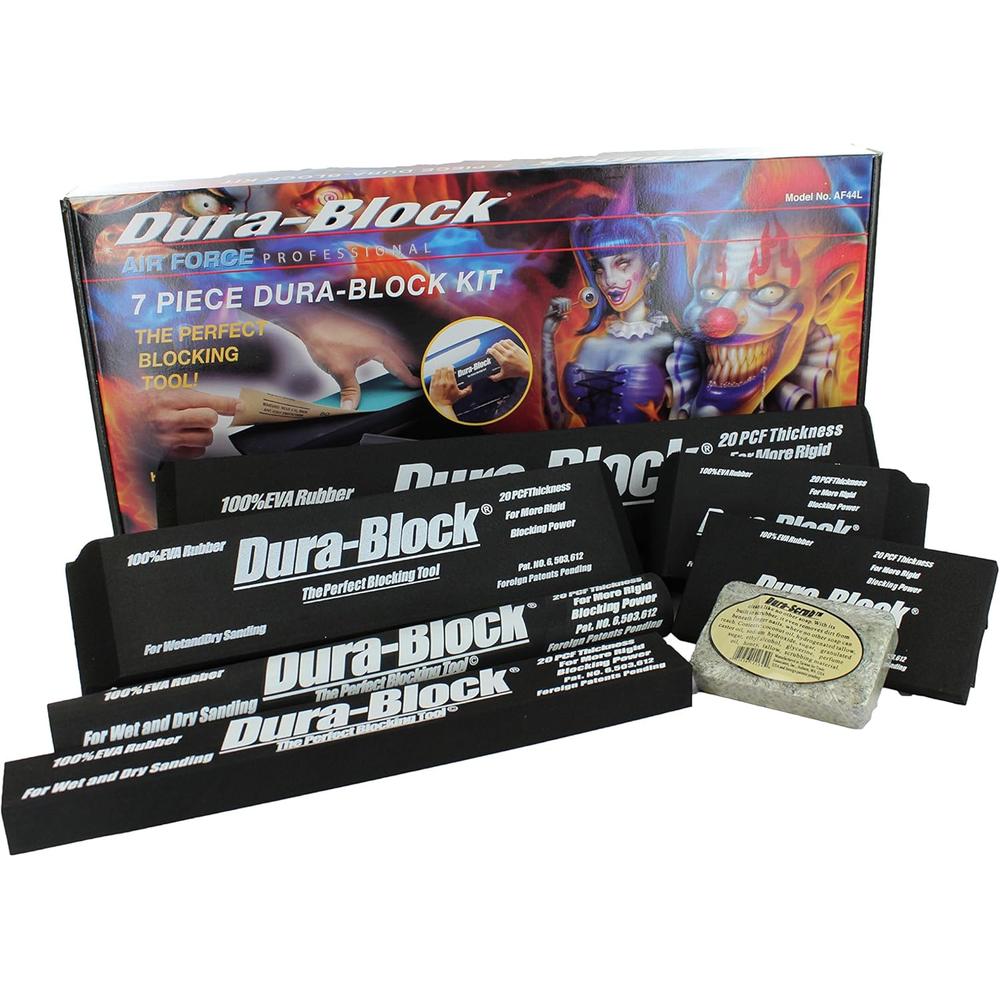 Trade Associates AF44L Kit de ponçage Dura Block 7 pièces