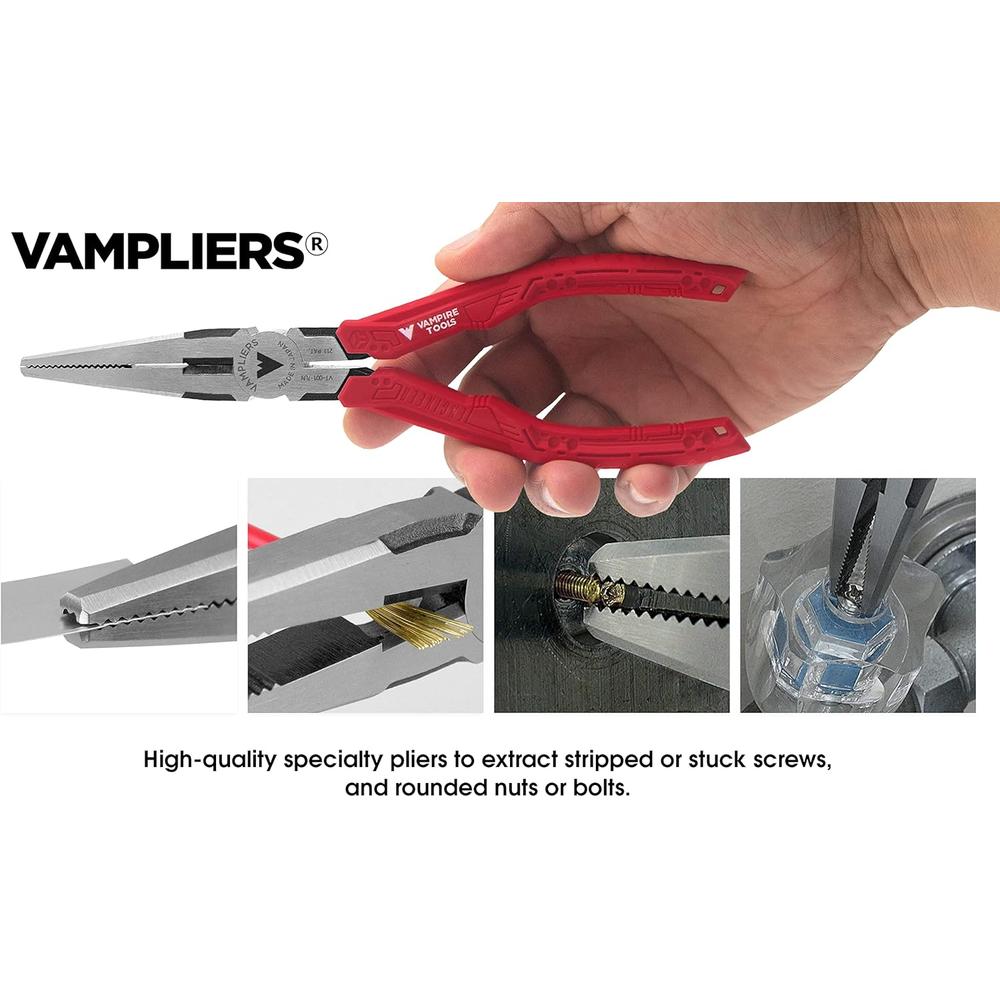 Vampire Tools VT-001-7LN Vampliers Long Nose 7.5" Screw Extraction Pliers