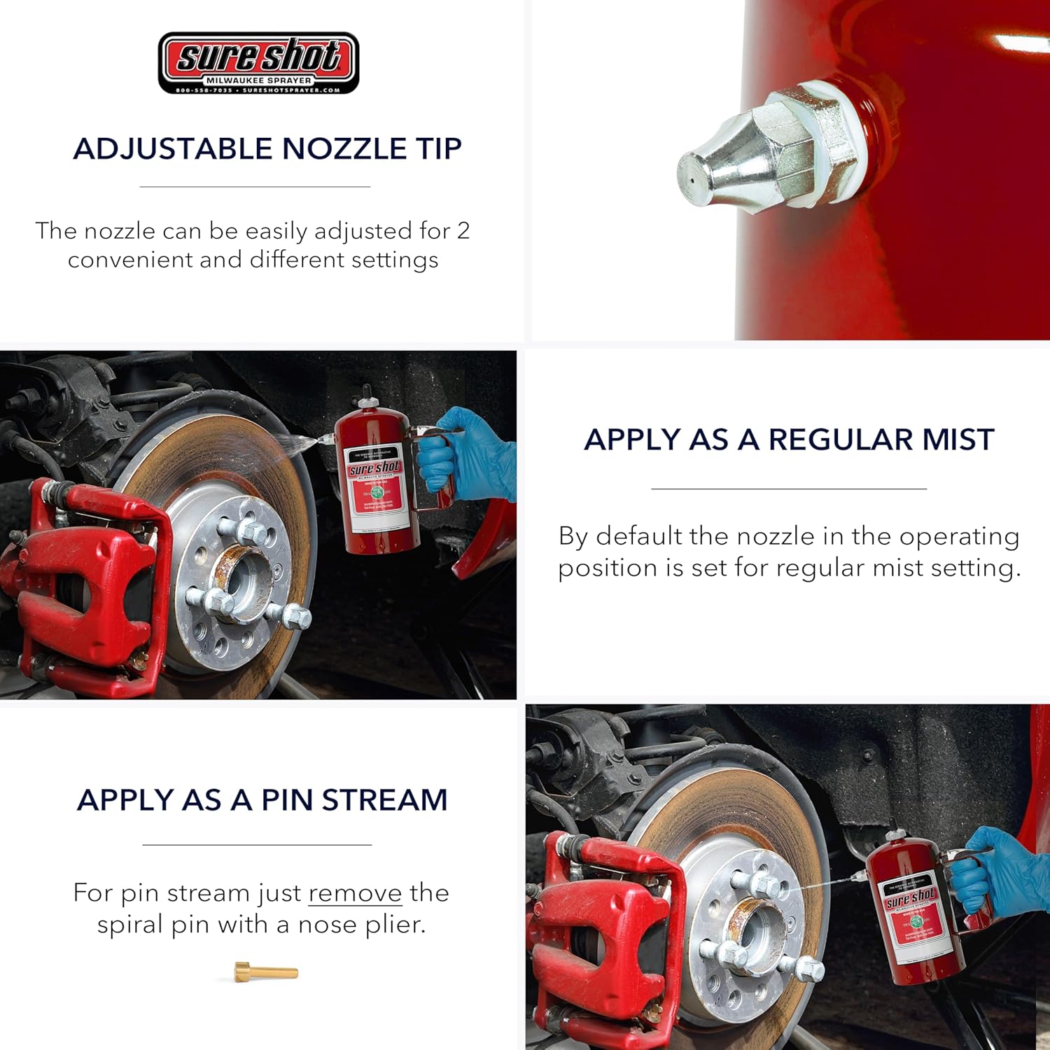 Sure Shot A1000R 1 Qt Enameled Steel Sprayer, Red
