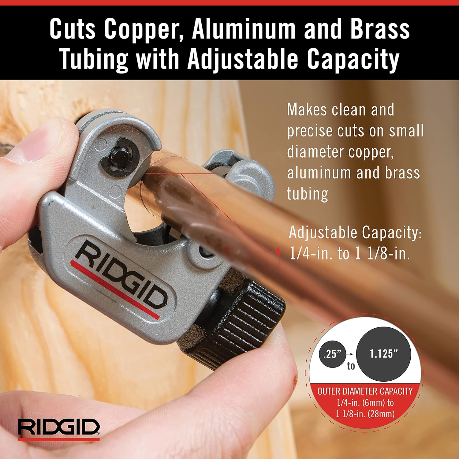 Ridgid 40617 1/4-Inch to 1-1/8-Inch Close Quarters Tubing Cutter
