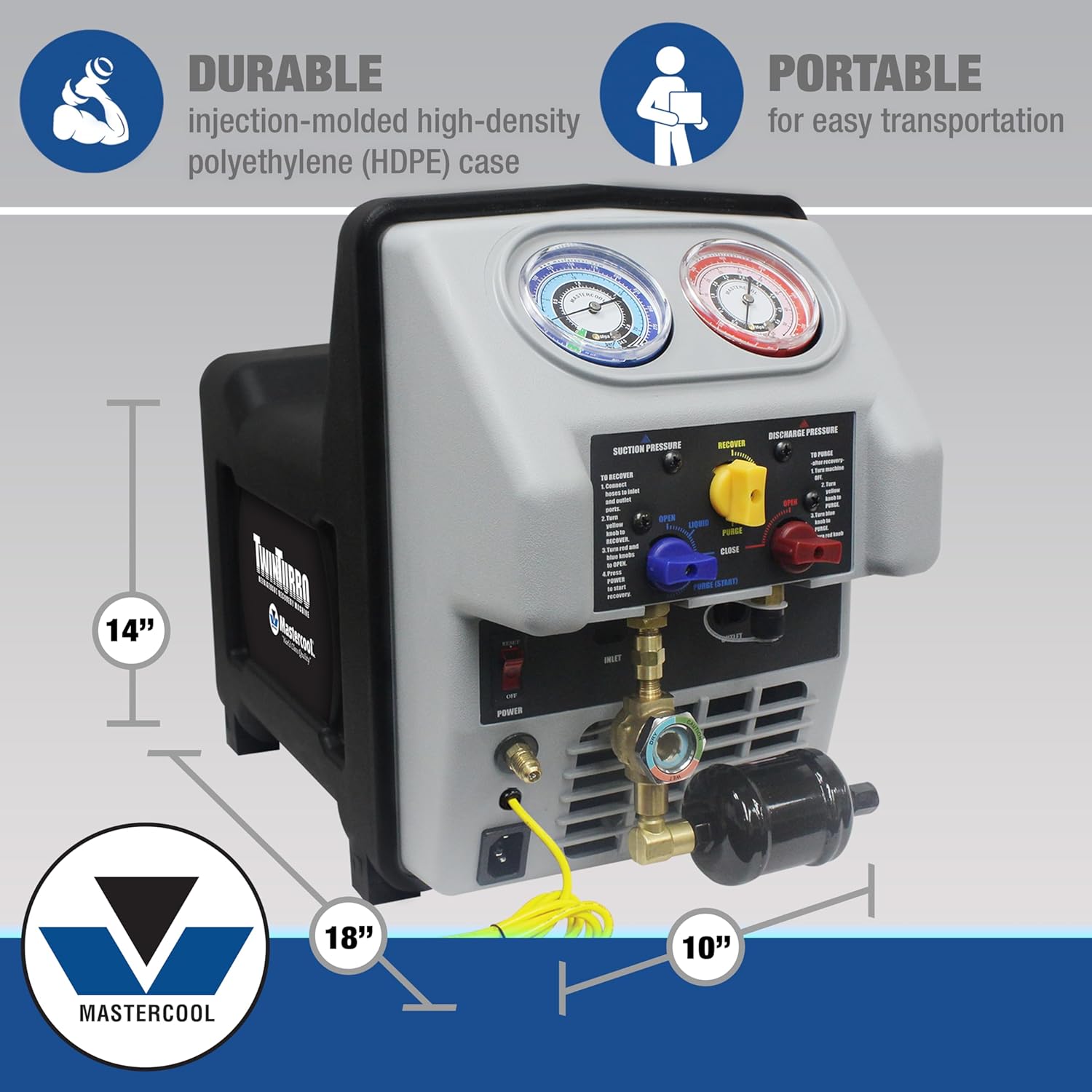 Mastercool 69360 Dual Piston Complete Recovery System 110V