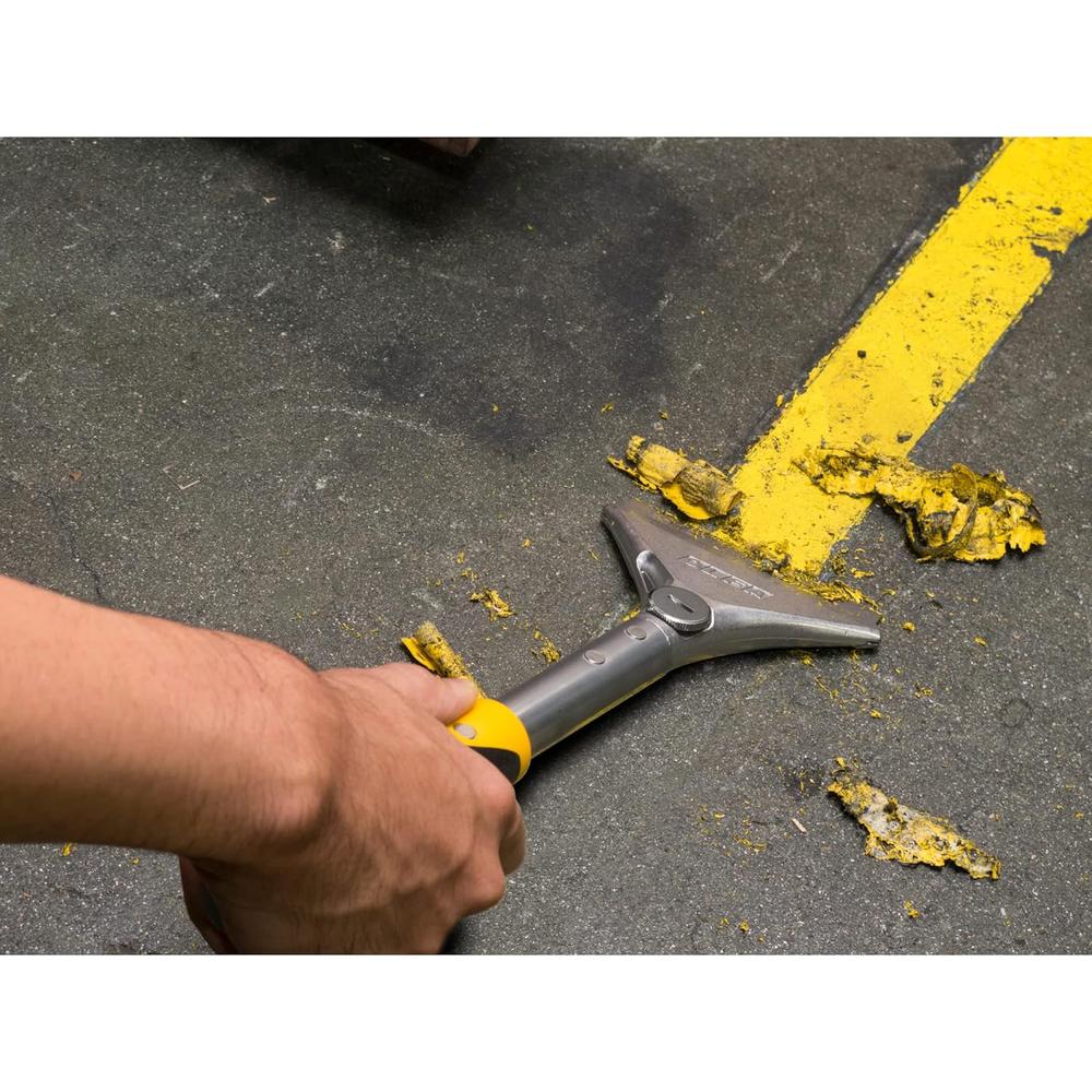 Olfa XSR-300 12" Long Extra Heavy Duty Scraper, 4" Wide Dual-Edge Blade, Steel Striking End, Rubber Grip