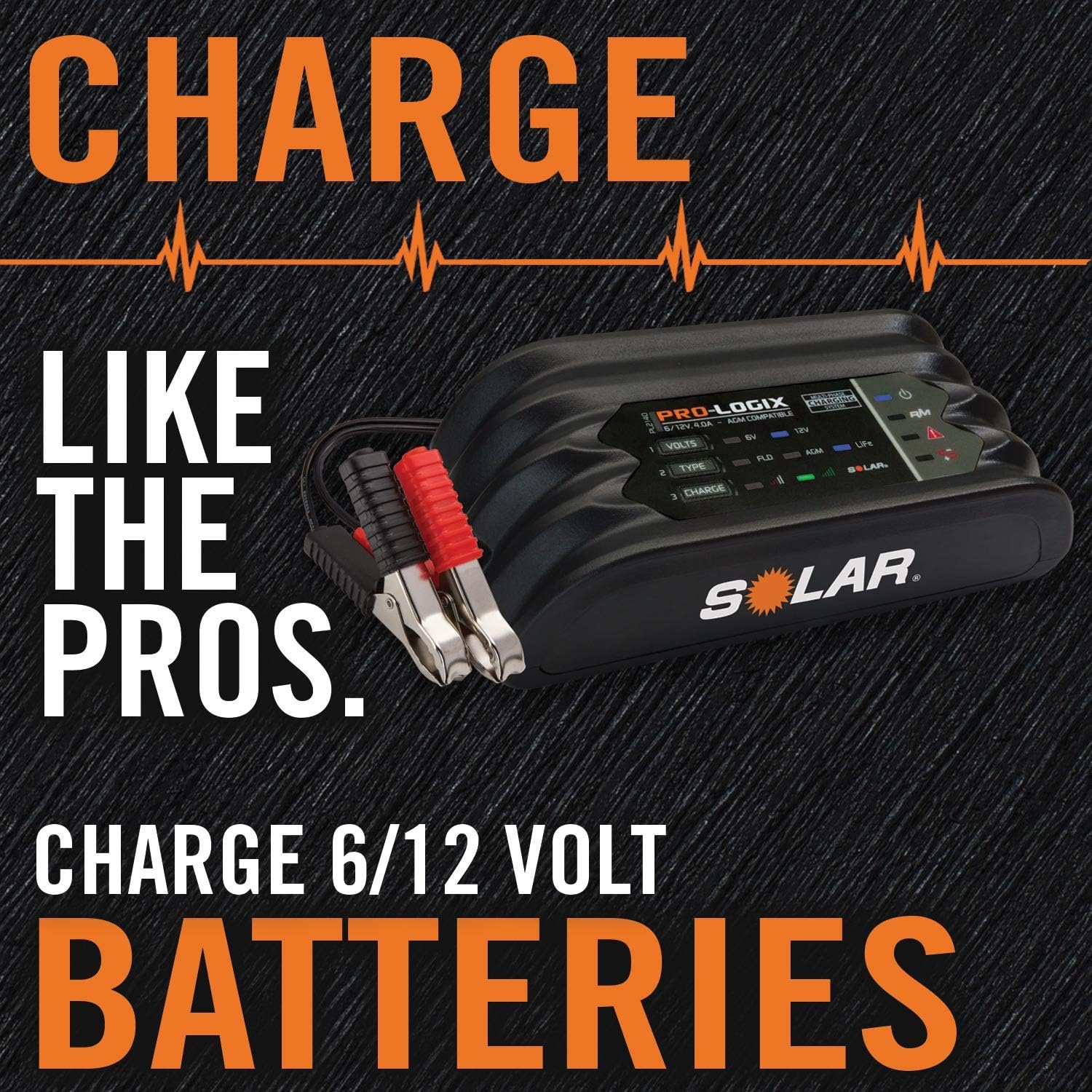 Clore Automotive PL2140 Solar 6/12 Volt 4.0 Amp PRO-LOGIX Battery Maintainer