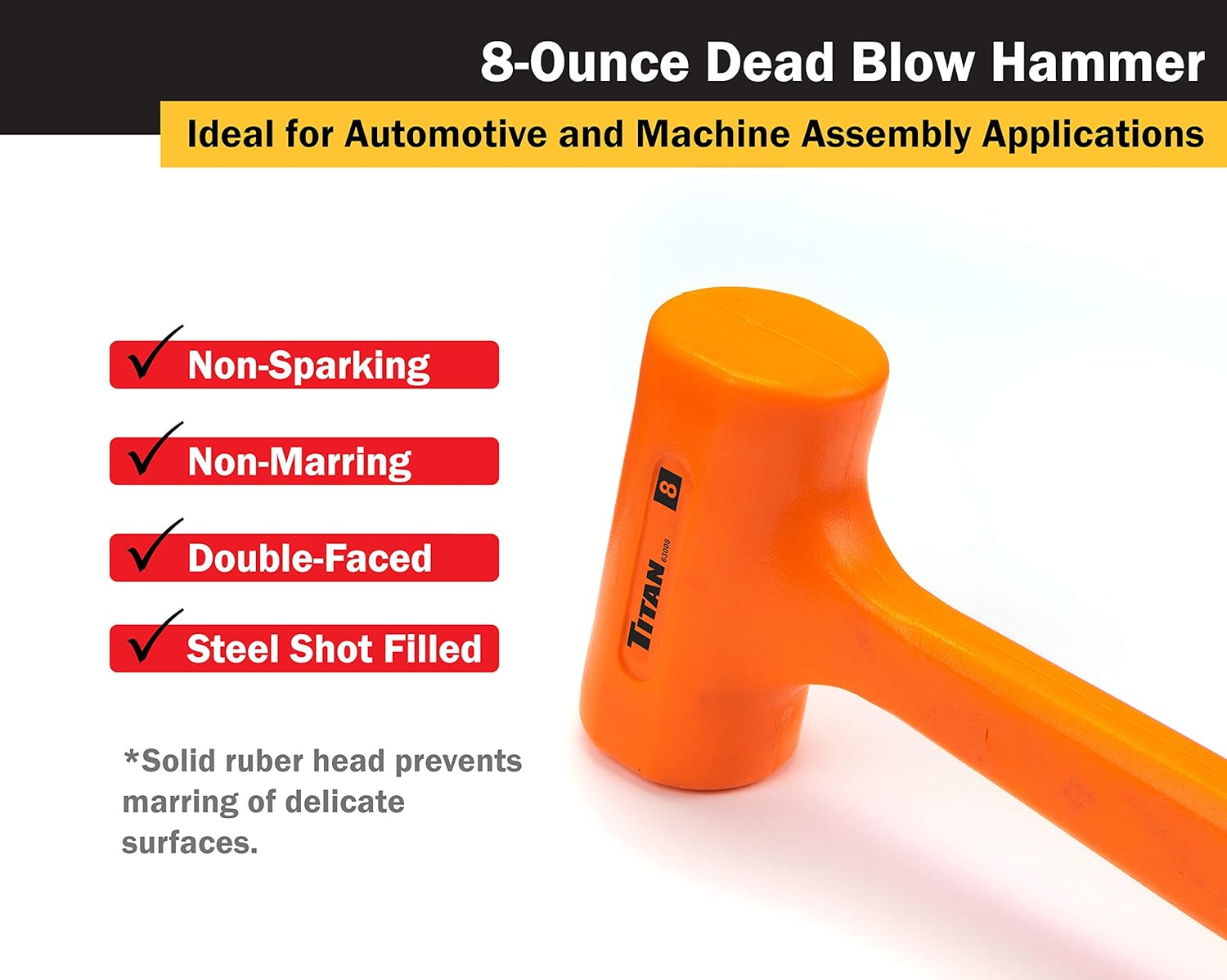 Titan Tools 63008 Shop Iron Marteau à coup mort 8 oz