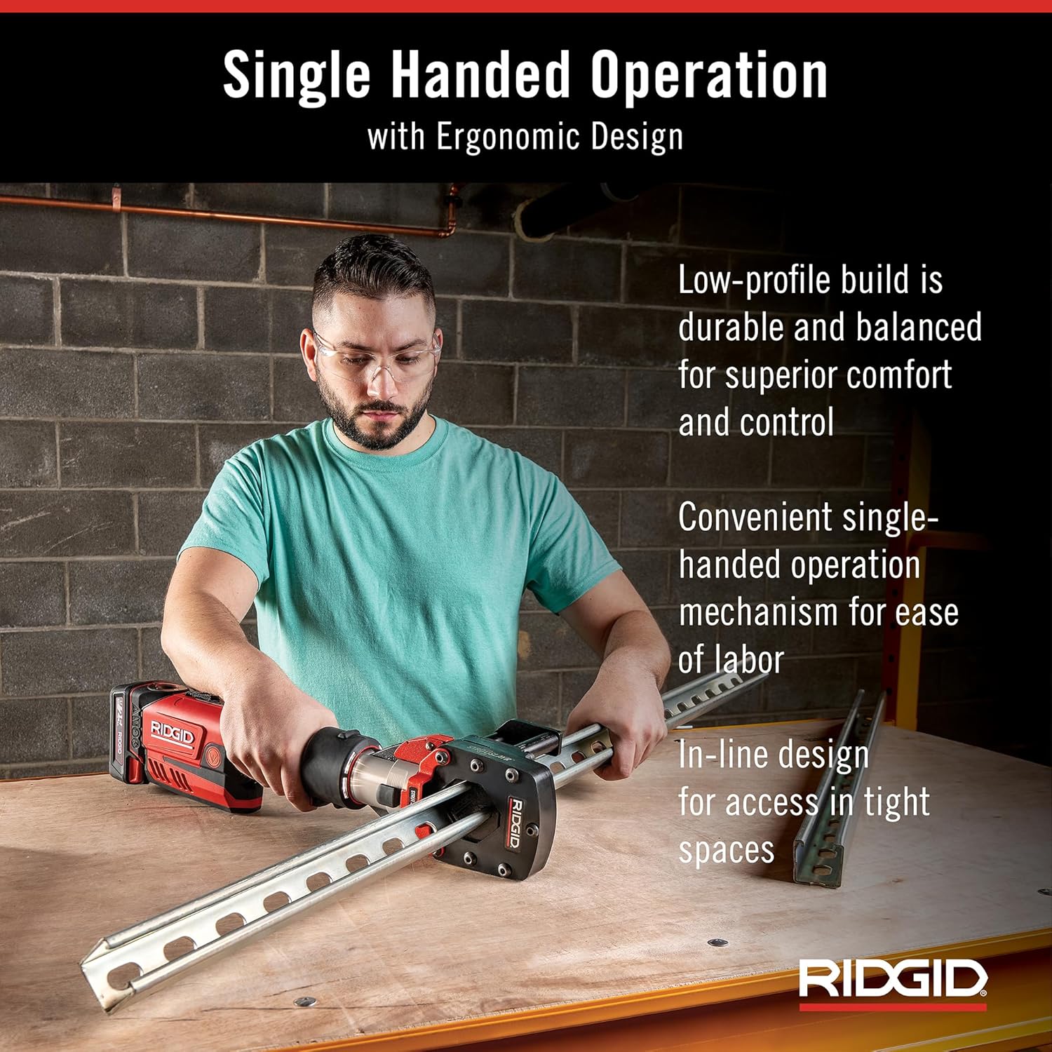 Ridgid 67178 RP 351 Outil de presse à poignée avec batterie 18 V 2,5 Ah, mâchoires Propress 1/2" - 2"