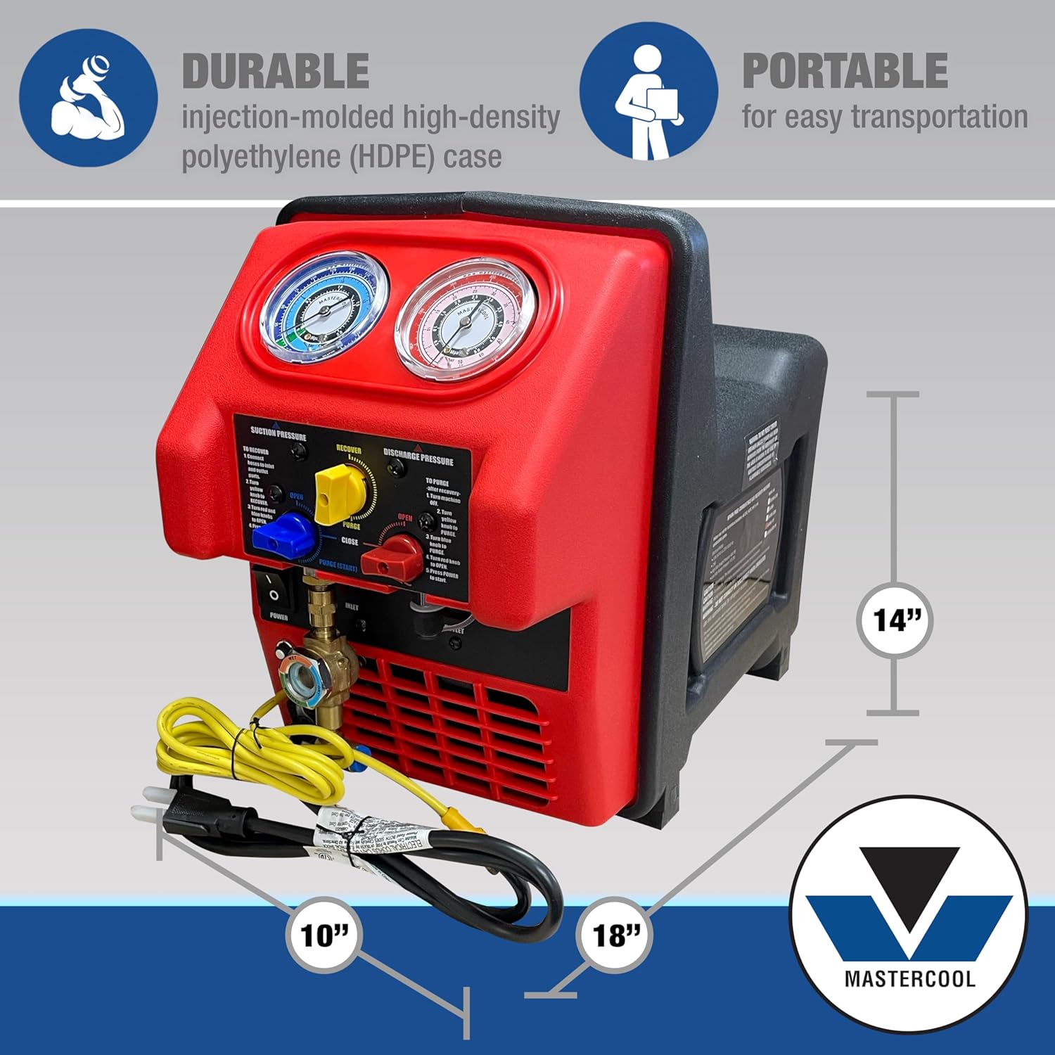 Machine de récupération complète Mastercool 69360-YF R1234YF Twin Turbo