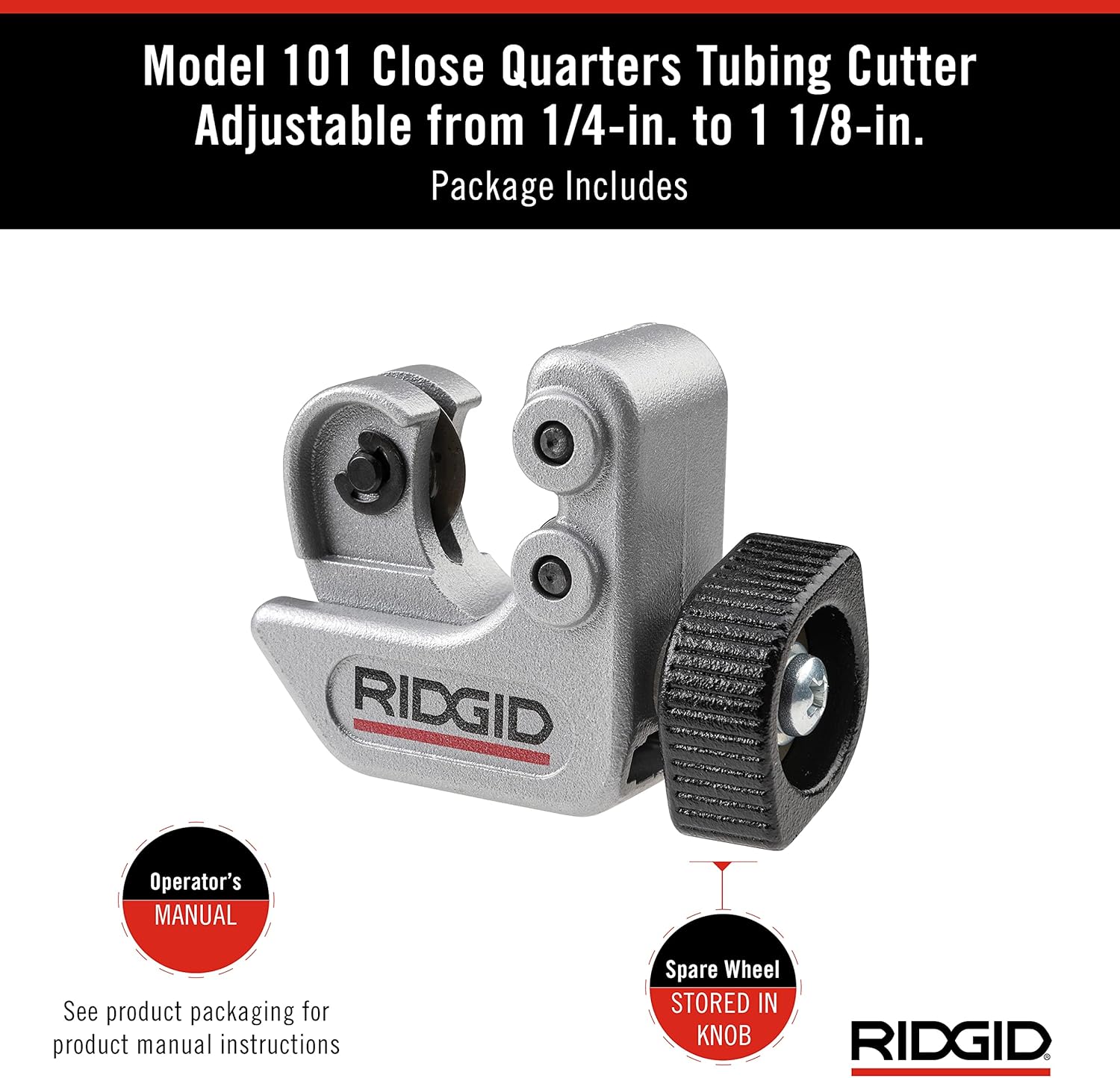 Ridgid 40617 1/4-Inch to 1-1/8-Inch Close Quarters Tubing Cutter