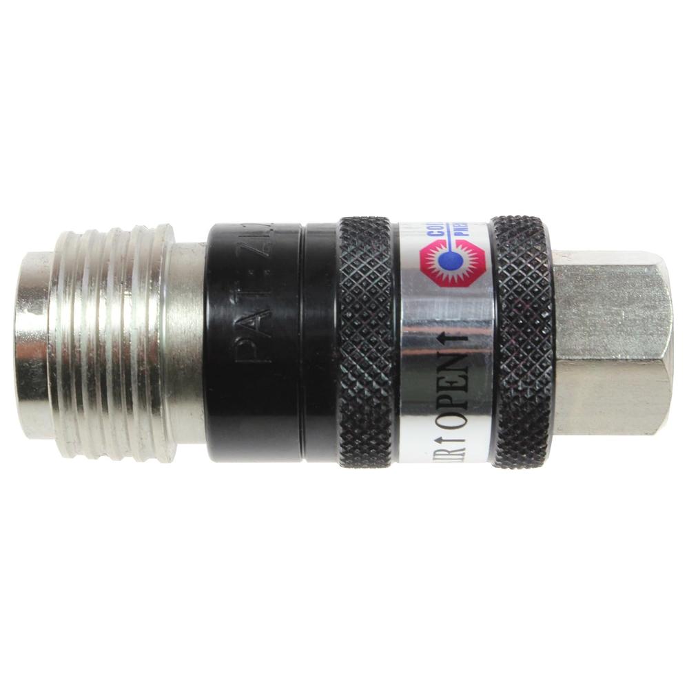Coilhose Pneumatics 151USE 5-In-1 Automatic Safety Exhaust Coupler 1/4" Body, 3/8" FPT