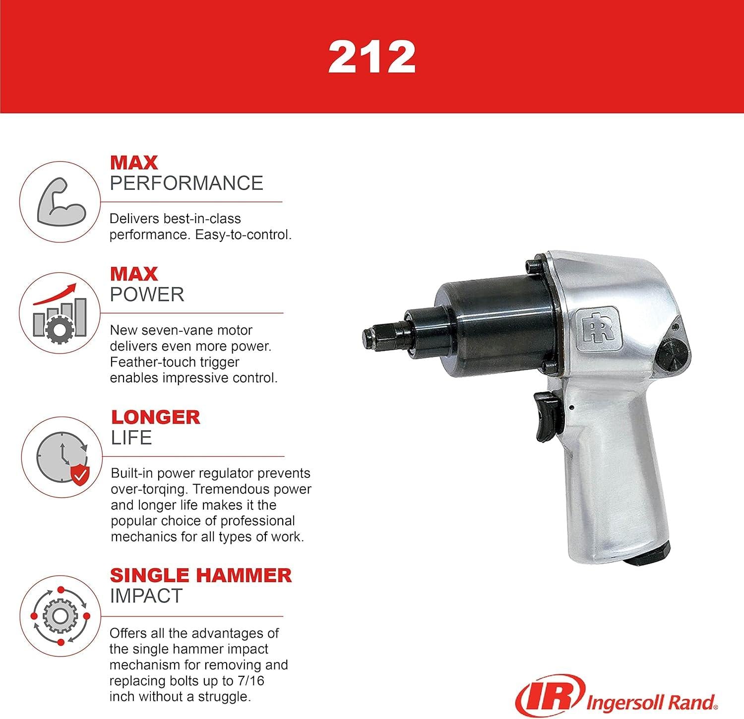 Clé à chocs pneumatique Ingersoll Rand 212 Super Duty. 3/8"