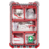 Milwaukee Tool PACKOUT First Aid Kit Type II top view showing organized contents in clear-lid organizer