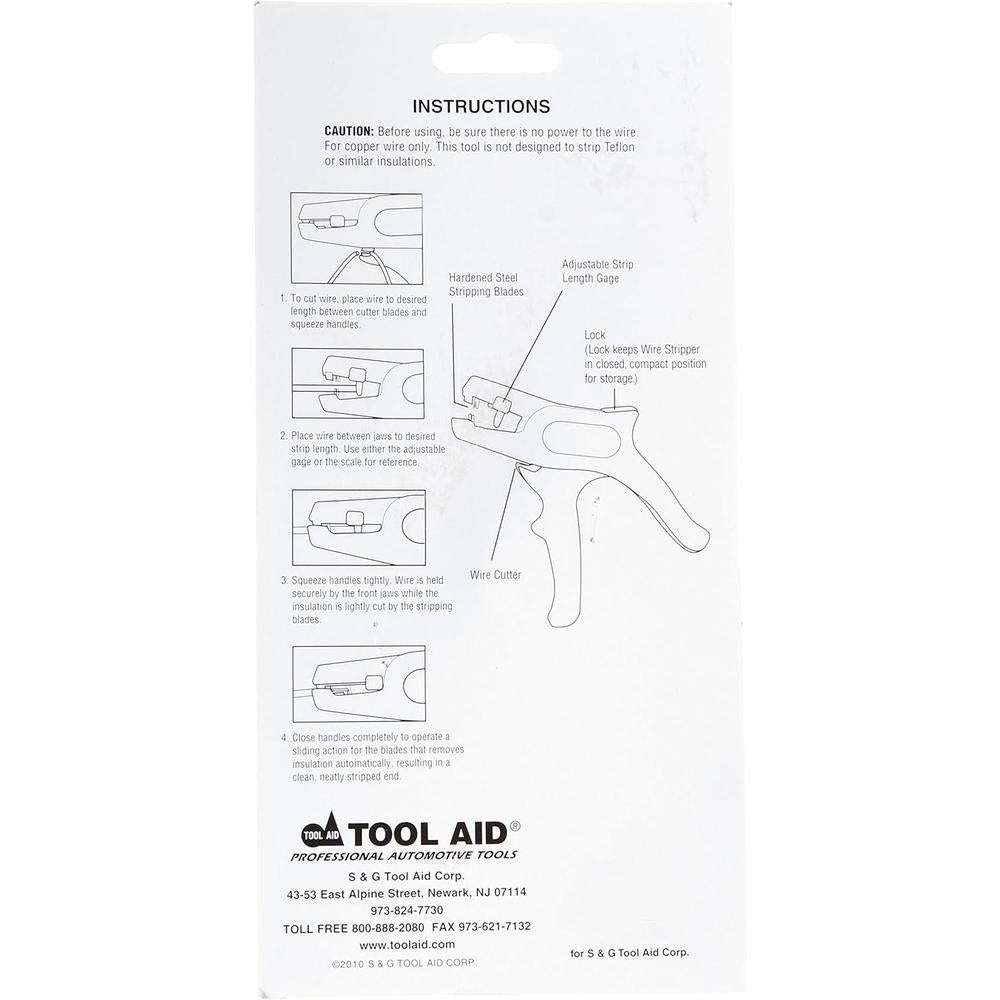 S&G Tool Aid 19100 Wire Stripper For Recessed Areas
