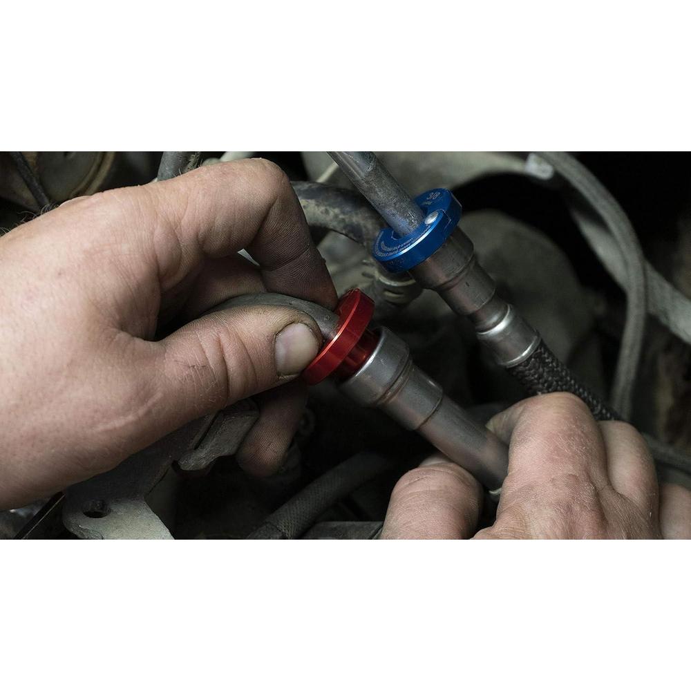 Lisle 35800 Outils Bleu. Jaune. rouge. Vert. Orange. Ensemble de déconnexion en aluminium argenté