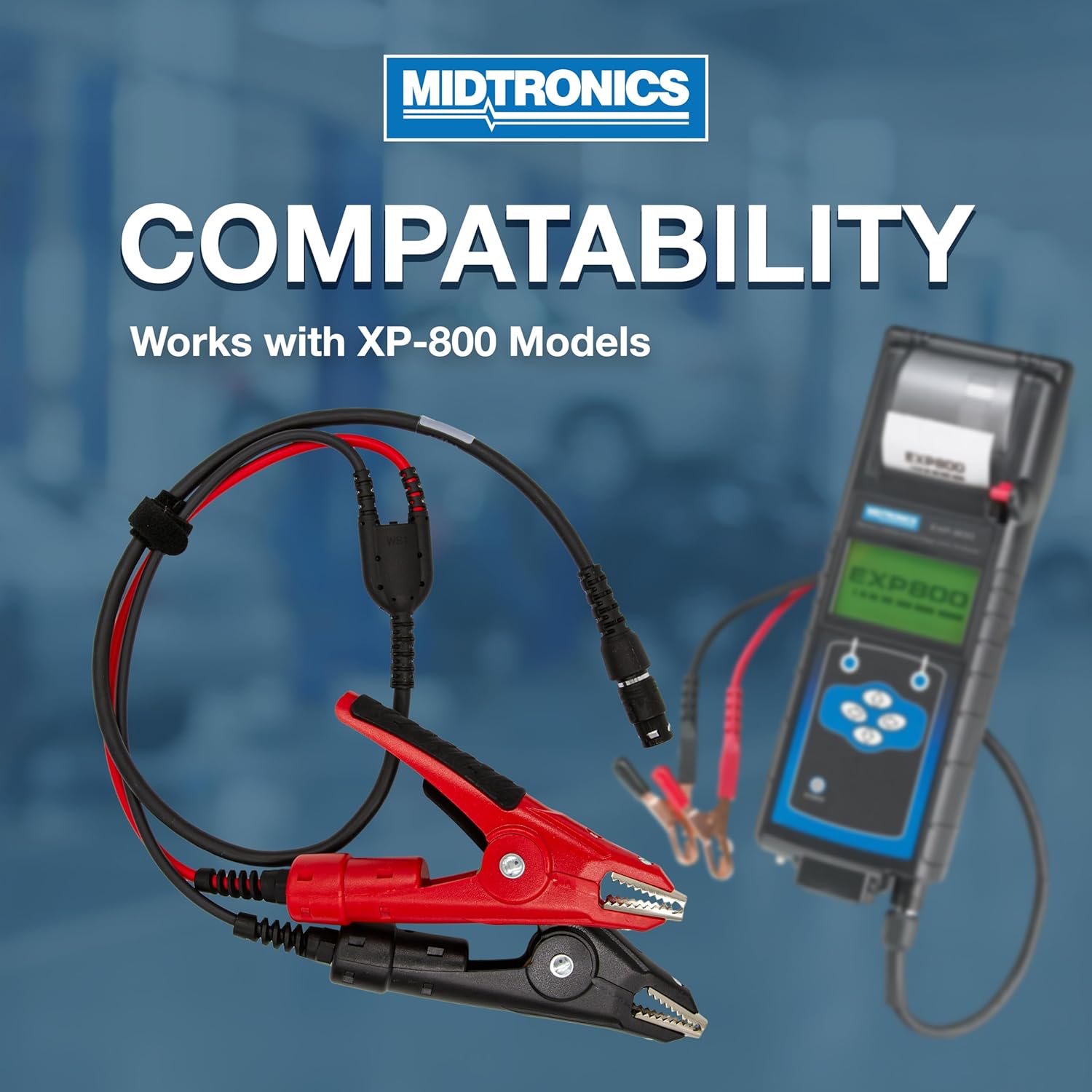 Midtronics A250 Cable, 4' w/Large Plastic Clamps: EXP-800 Models