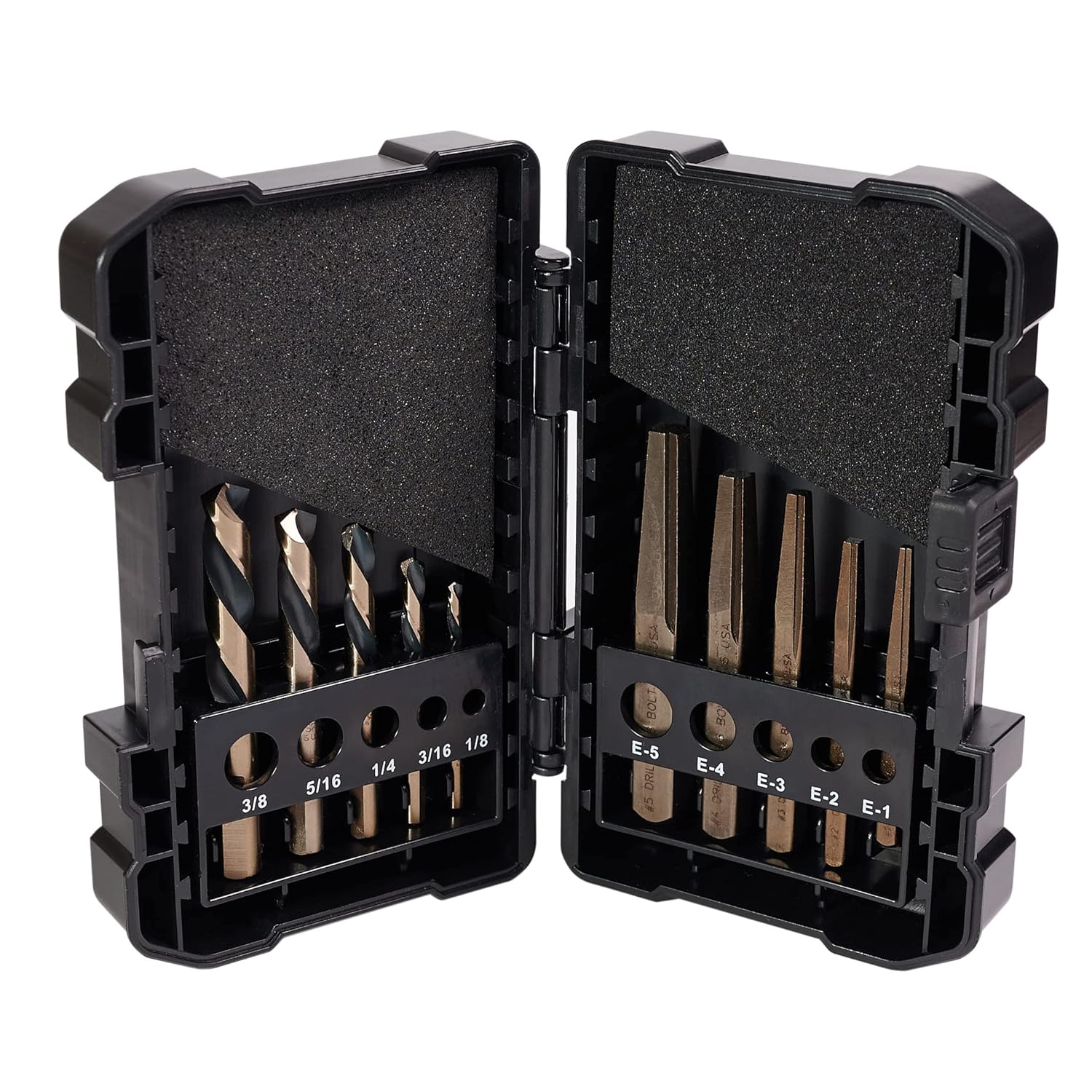KnKut 10KK7-LHSQX 10-PC LEFT HAND SCREW MACHINE DRILL & SQUARE EXTRACTOR SET, 1/8"-3/8", SQE1-SQE5