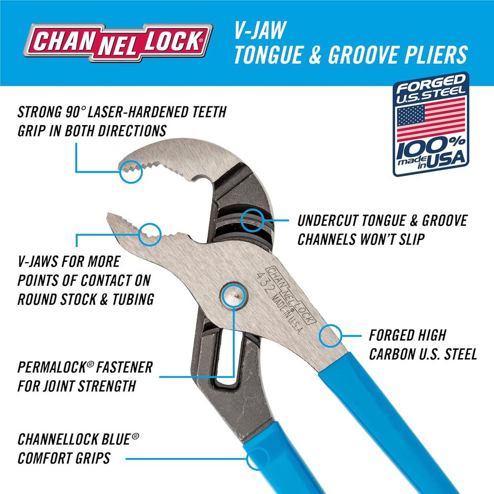 Channellock 432 10" Tongue & Groove
