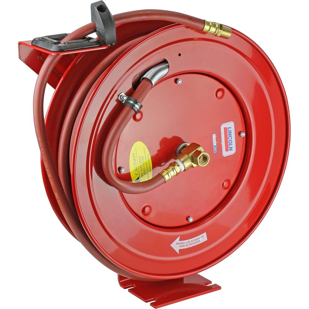 New 83753 Lincoln Retractable Air Hose Reel w/ 50 ft of 3/8" Air Hose (50' Hose)