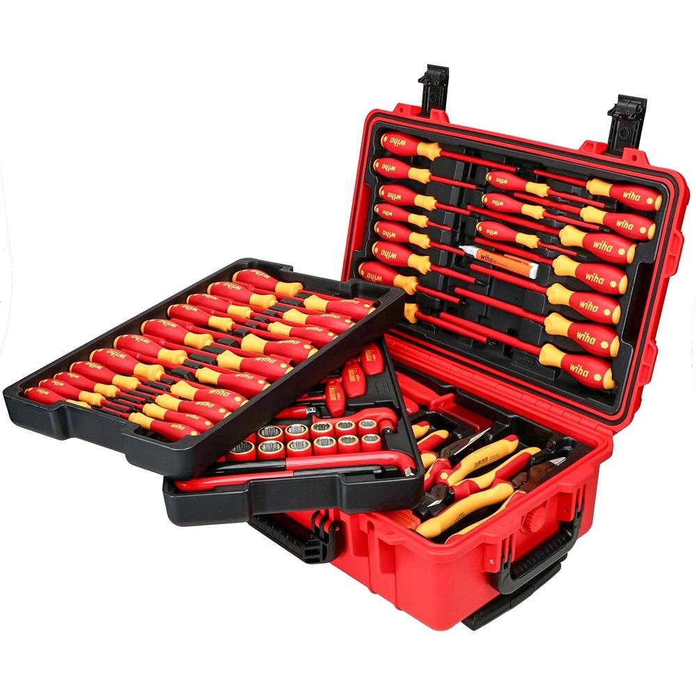 Wiha Tools 32800 80-PC INSULATED TOOL SET IN ROLLING TOOL CASE