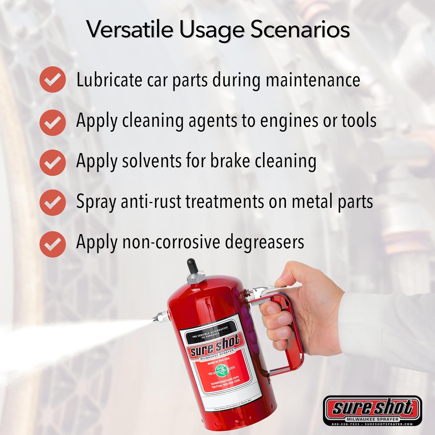Sure Shot A1000R 1 Qt Enameled Steel Sprayer, Red