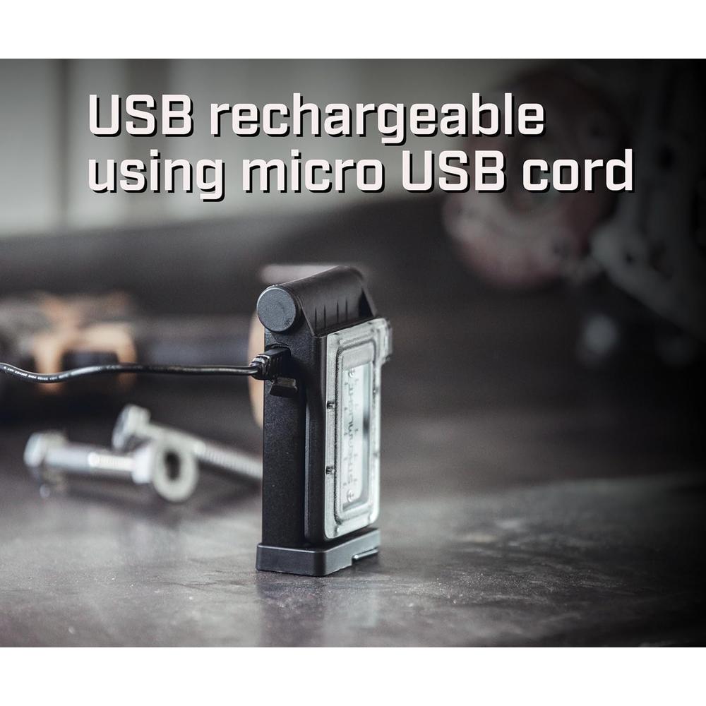 Streamlight 61500 FLIPMATE, LAMPE DE TRAVAIL RECHARGEABLE MULTIFONCTION COMPACTE 500 LUMENS, NOIR