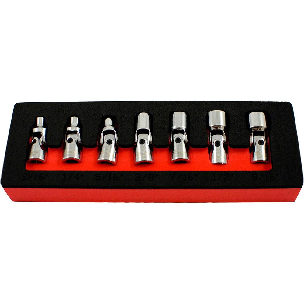 Astro Pneumatic 7407 1/4-Inch Drive Flex Socket Set, 6 Point - SAE, 7-Piece