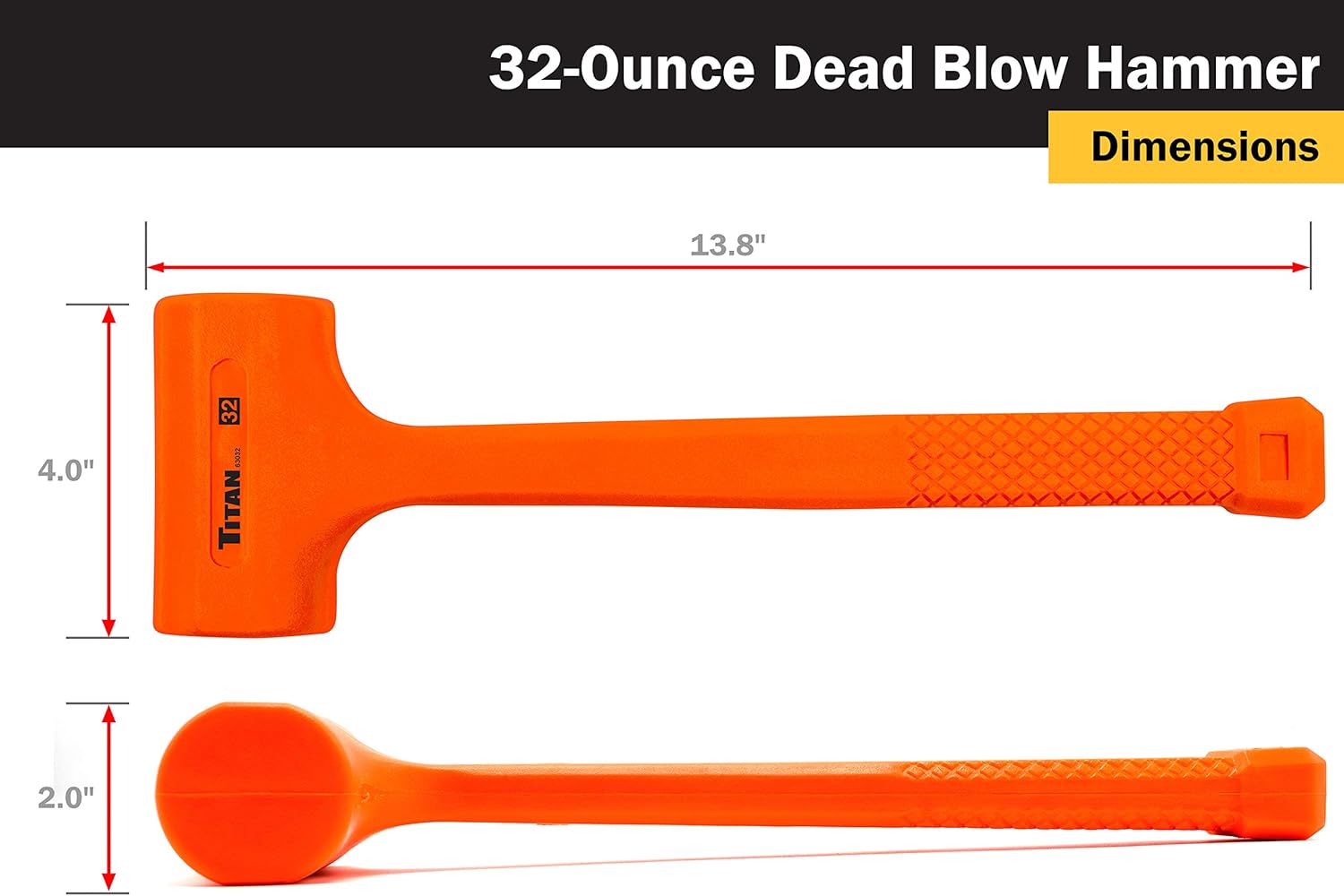 Titan Tools 63032 Fer d'atelier 32 oz. Marteau coup mort