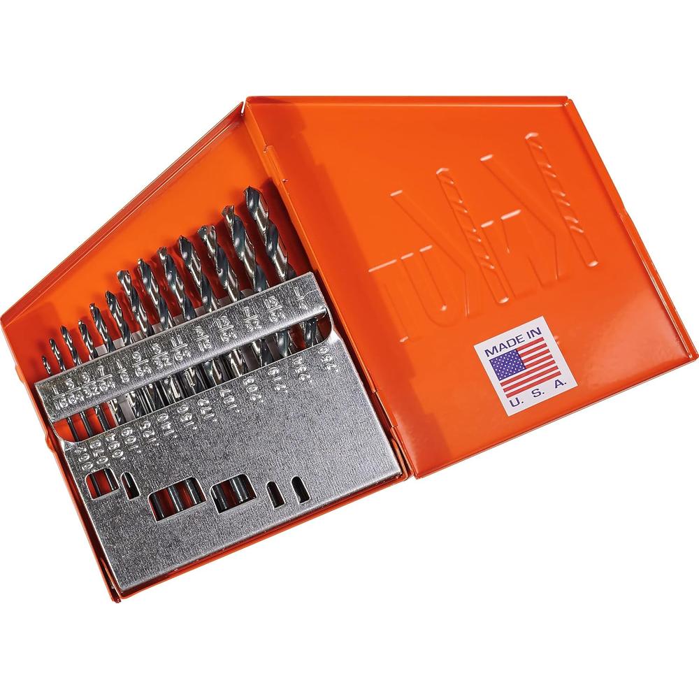 KnKut 13KK5 13 Piece Jobber Length Drill Bit Set 1/16"-1/4" By 64ths