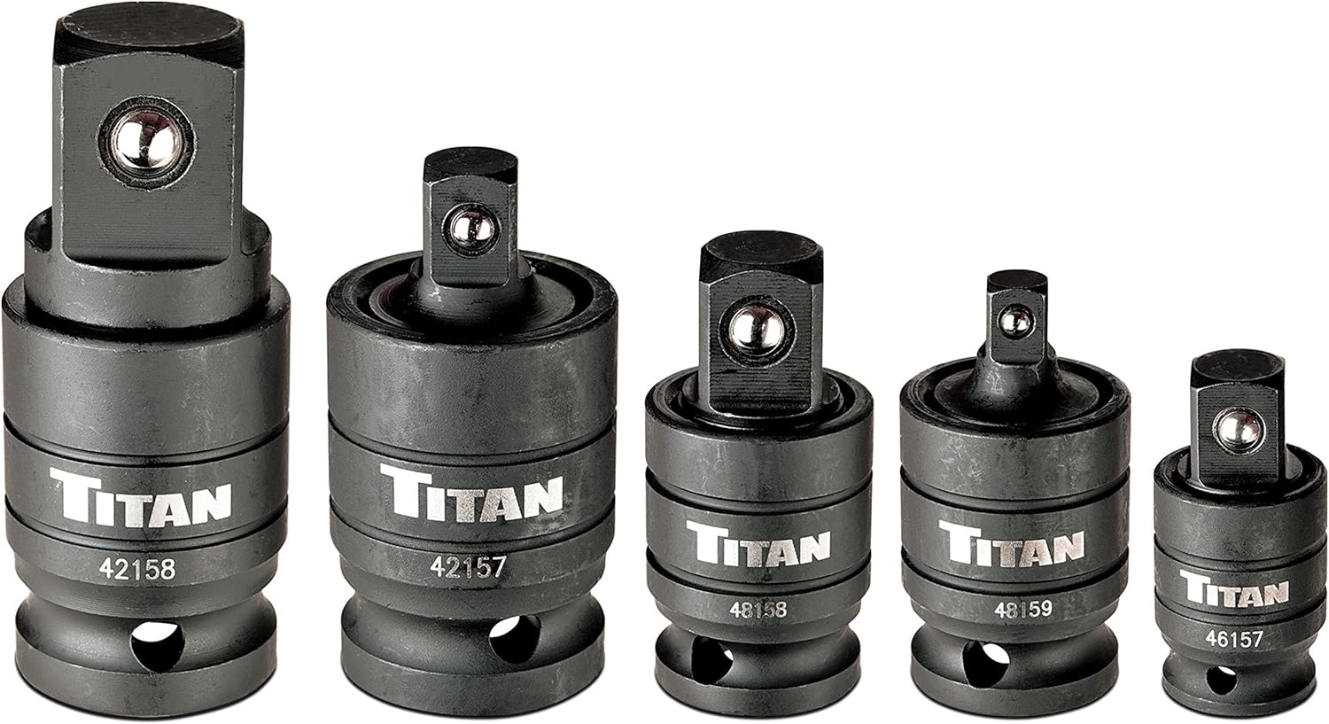 Titan Tools 16150 Pin-Free Locking U-Joint Adapter Set-5 pieces