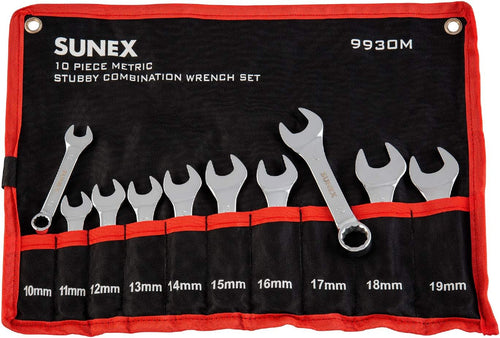 Sunex 9930M Jeu de clés mixtes courtes métriques. 10 pièces par Sunex