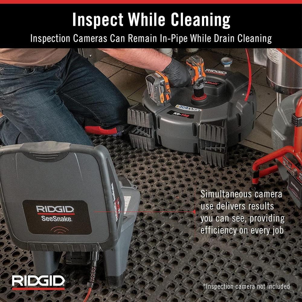 Ridgid 64263 Arbre flexible, machine de nettoyage de canalisations K9-102 pour tuyaux de 1-1/4 à 2" ; comprend : un câble et un kit de 50' 1/4"