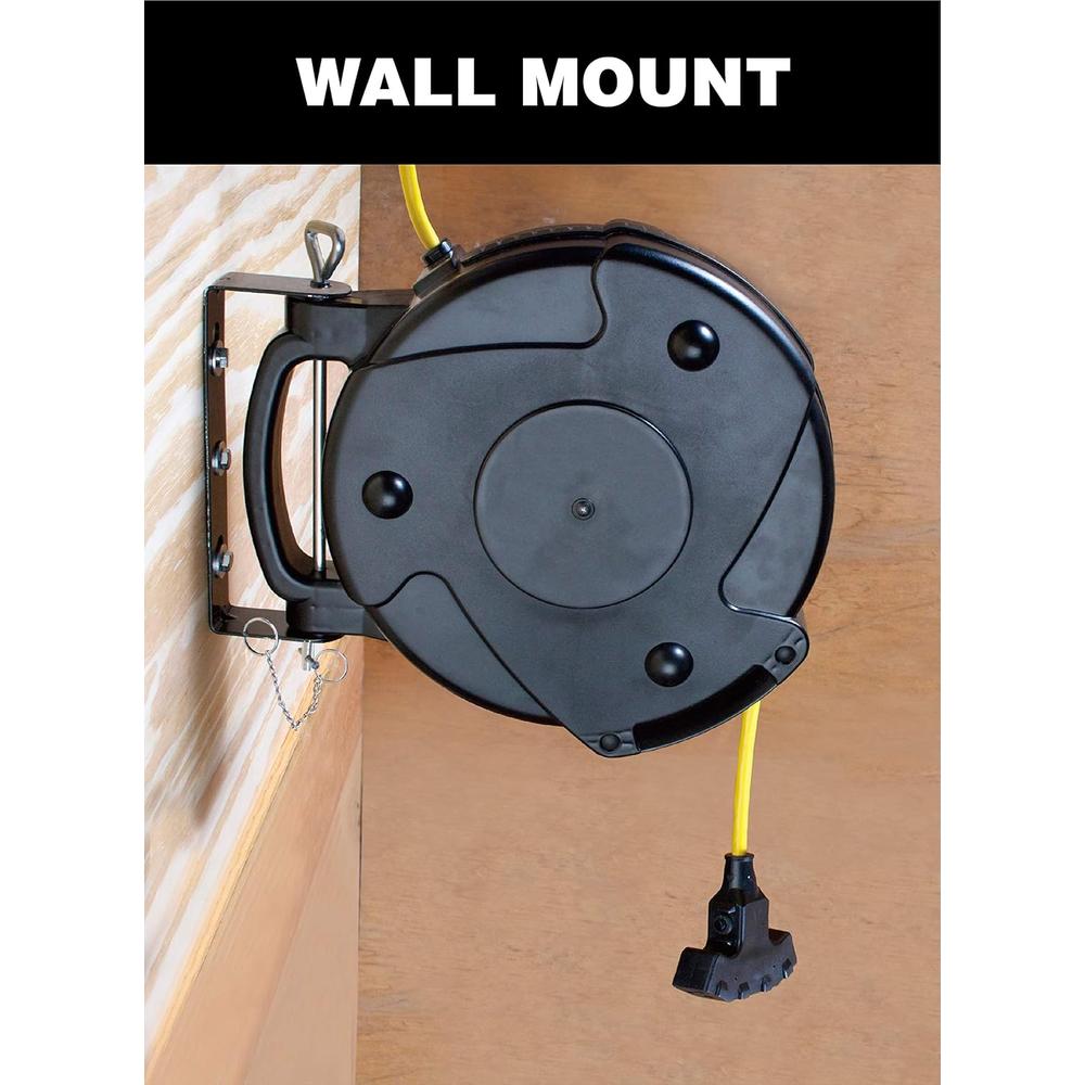Alert Stamping 8665TFS Heavy Duty 12/3 65 Foot Single Tap Industrial Retractable Extension Cord Reel