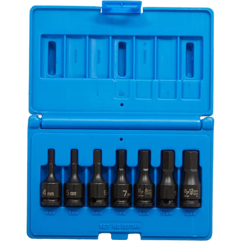 Grey Pneumatic 1297MH 3/8" Drive 7 Piece Hex Driver Metric Set