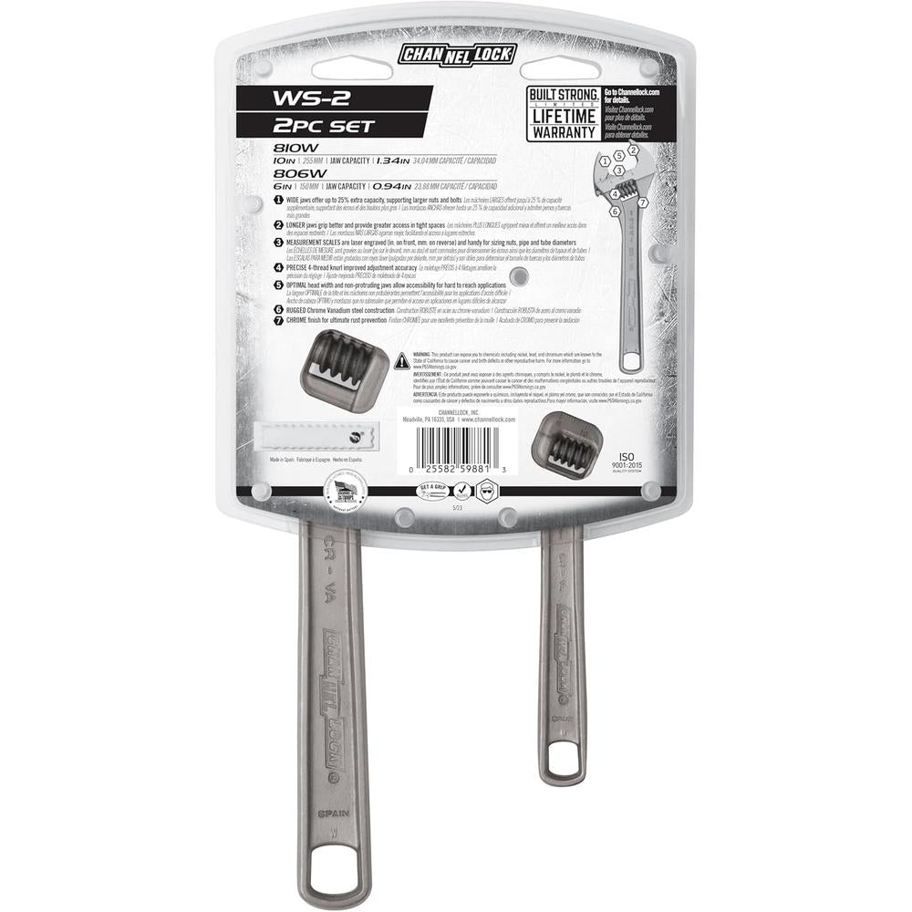 Jeu de 2 clés de réglage Channellock WS-2