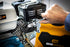 Gearwrench 120XP flex head ratchet in use on small engine with GearWrench branding visible