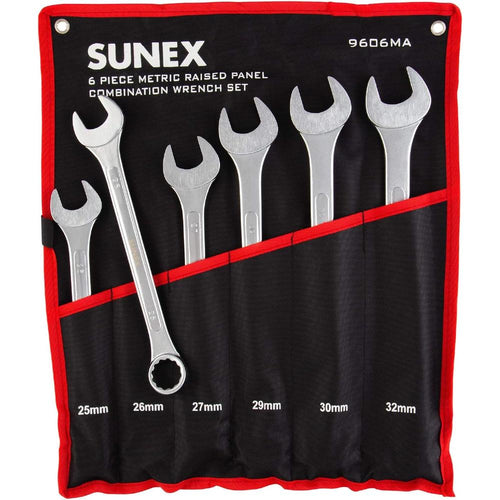 Sunex 9606MA Jeu de 6 clés mixtes à panneau surélevé (panneau surélevé) CRV
